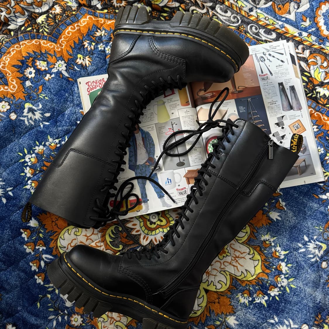 Dr martens 닥터마틴 20홀 플랫폼 블랙 하이 롱부츠 상품이미지1