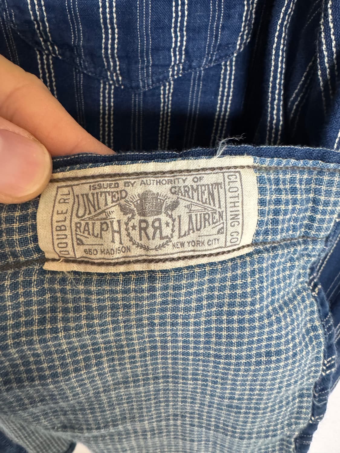 L RRL 더블알엘 인디고 더블페이스 스트라이프 셔츠 자켓 상품이미지5