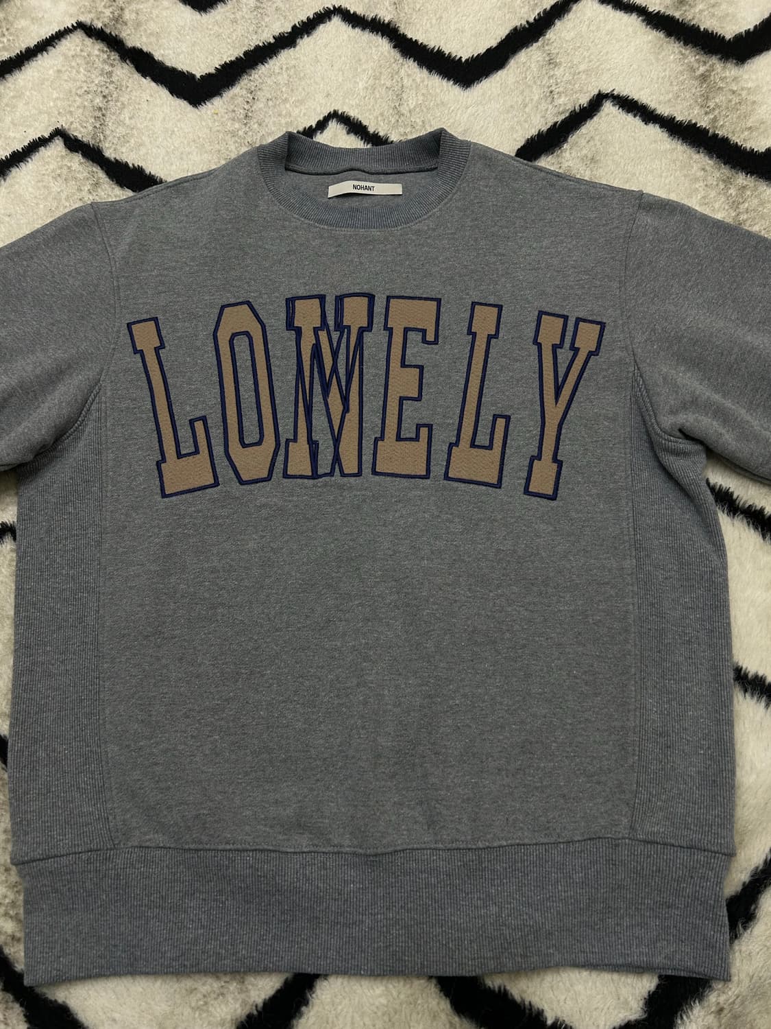 [M]노앙 론리 러블리 맨투맨/그레이/기모 상품이미지3