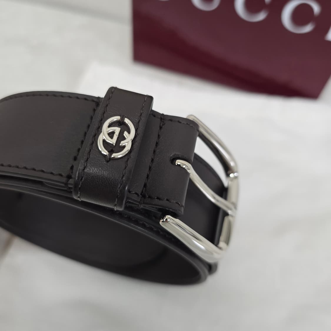 구찌 인터로킹 G 디테일 벨트 85사이즈 판매 상품이미지2
