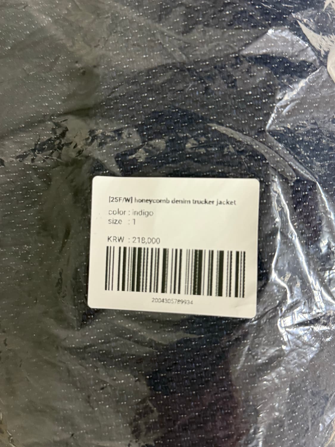 (1, 새상품) 노운 허니콤 데님 트러커 자켓 인디고 상품이미지4