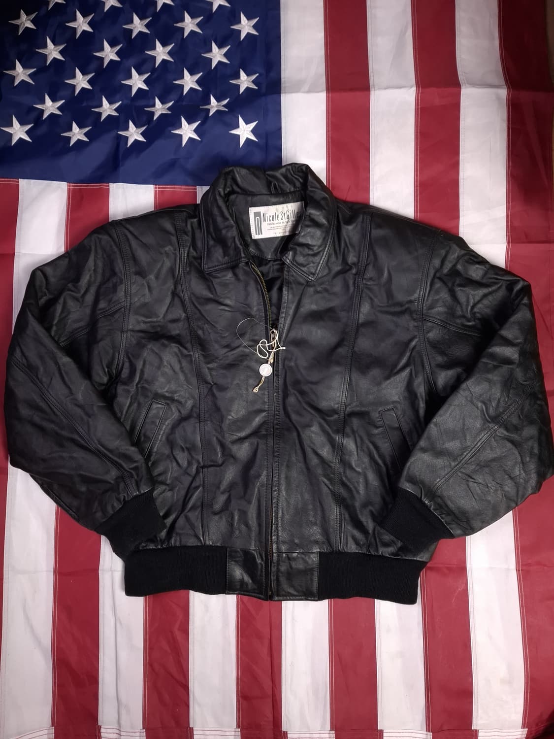 새제품 90's 국내산 리얼레더 봄버자켓 상품이미지1