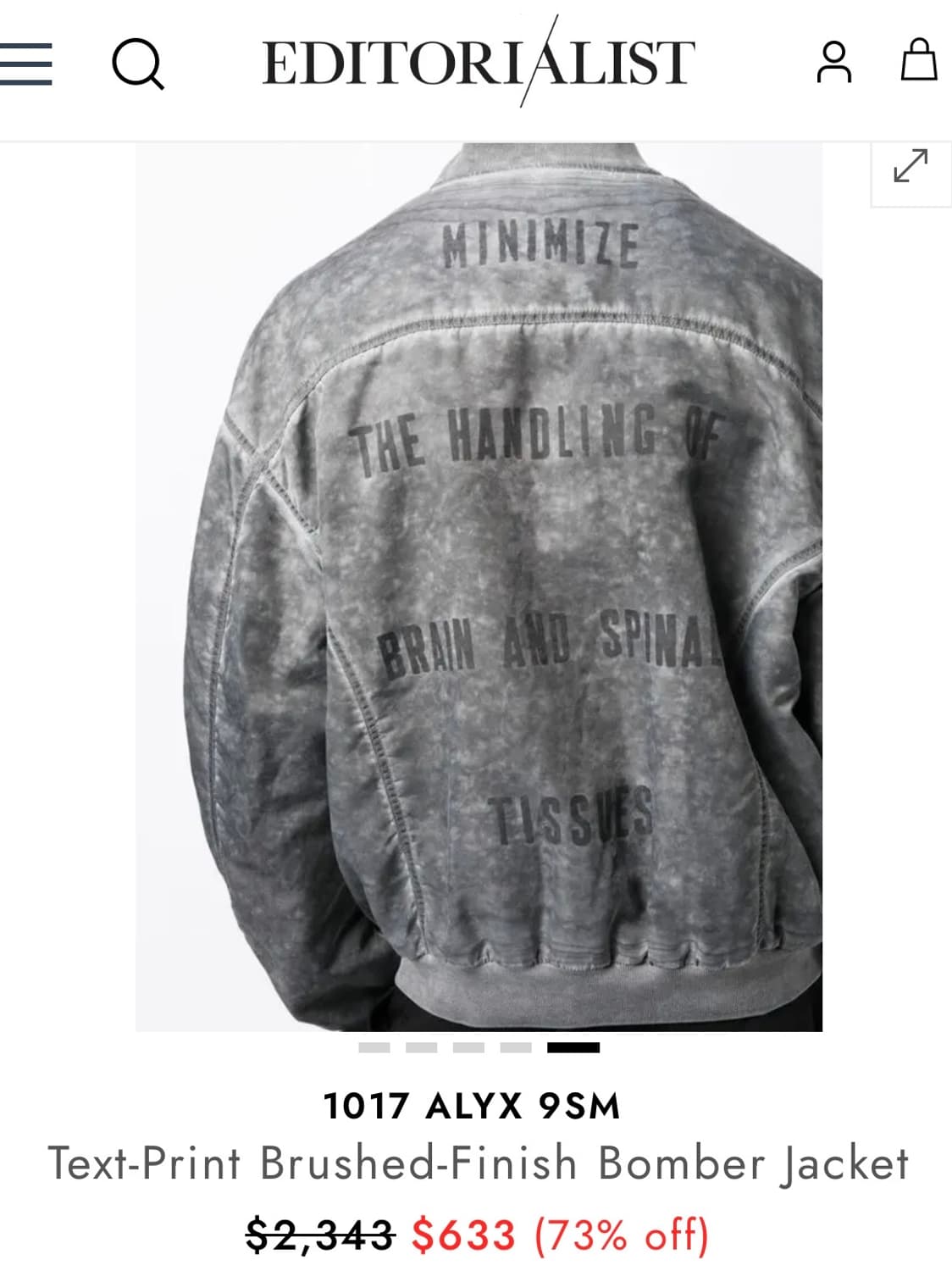 1017 alyx 9sm 알릭스 봄버 자켓 판매합니다 상품이미지2