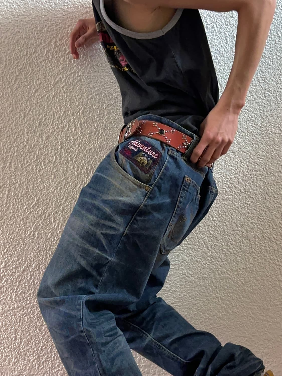 Maru Premium 러스티 워시드 슬림 루즈 진 상품이미지1