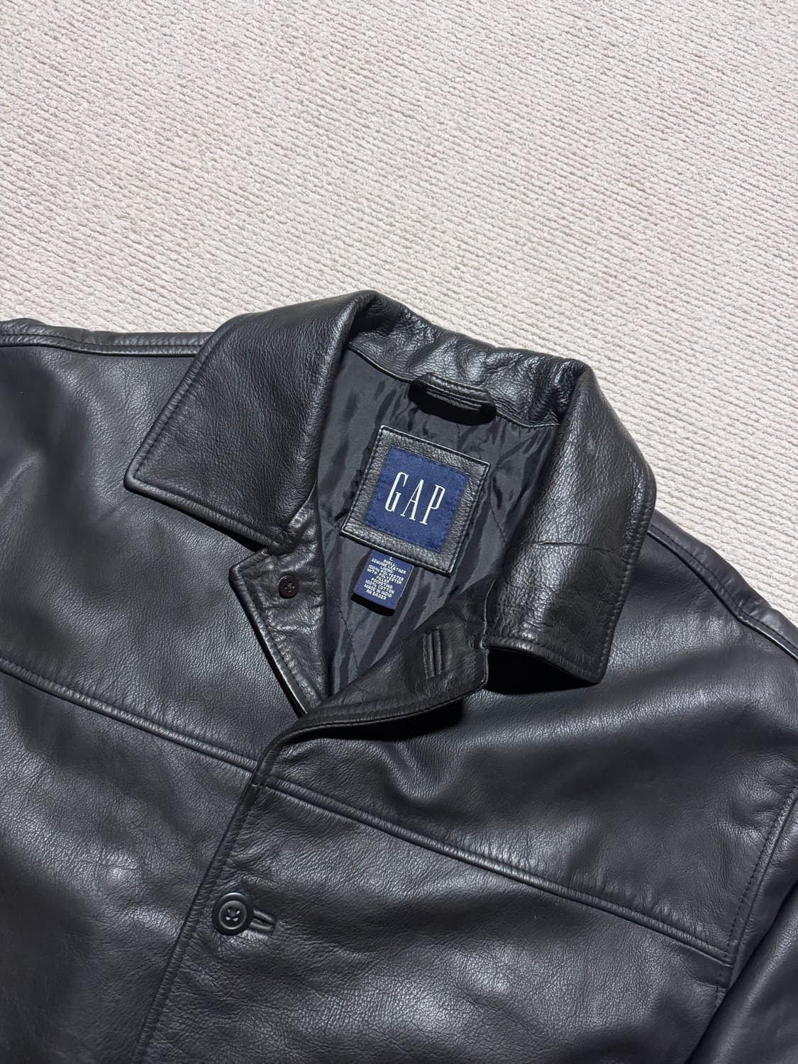 올드갭 GAP 카코트 블랙 카우레더 L 상품이미지5