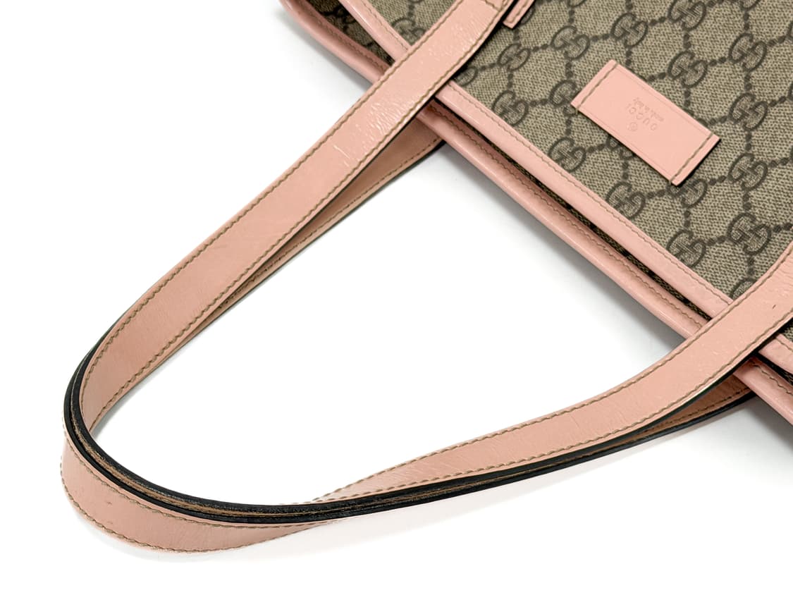구찌 GG 수프림 캔버스 핑크 레더 쇼퍼백 상품이미지5