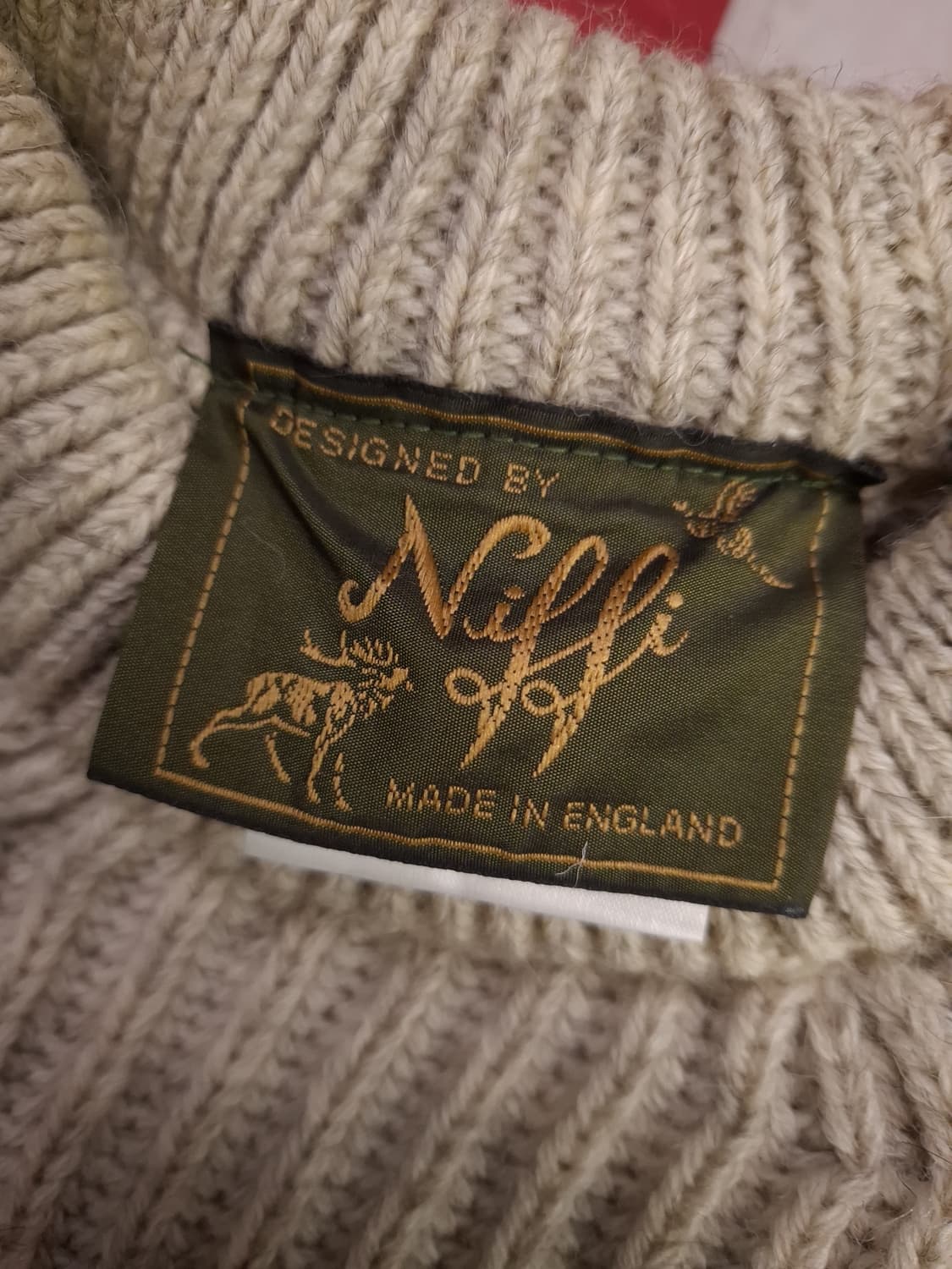 새제품 90's 오리지날 영국제조 Niffi 울 피션맨 니트 상품이미지3