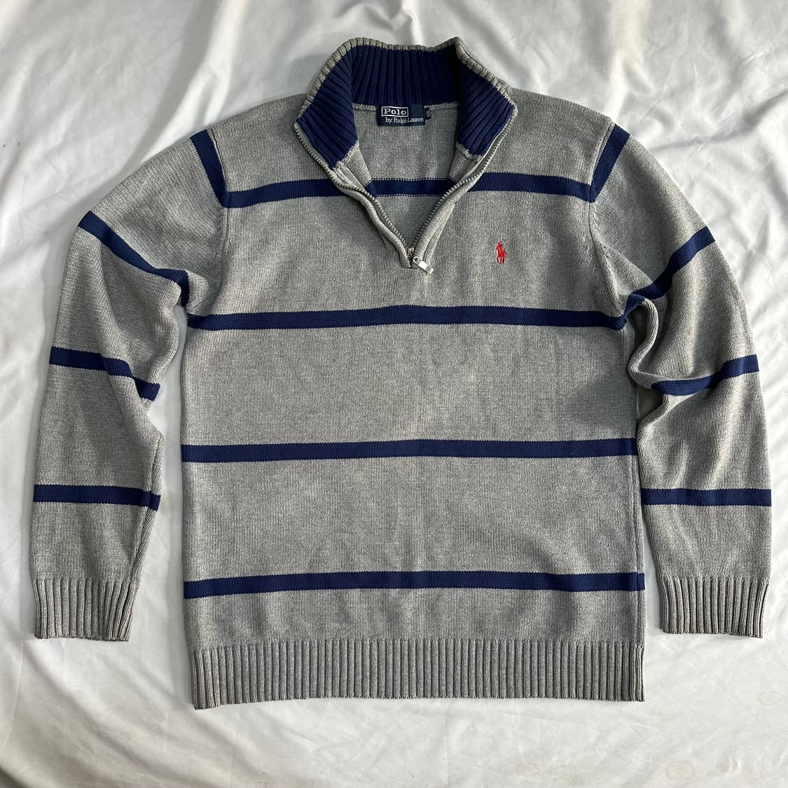 폴로 코튼 반집업 니트 상품이미지1