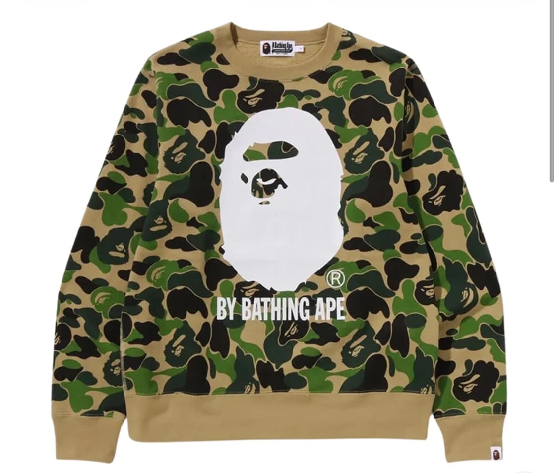 베이프 ABC 카모 맨투맨 그린 상품이미지1
