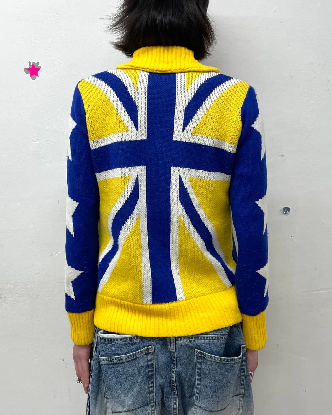 cocolulu yellow union star knit jacket 상품이미지1