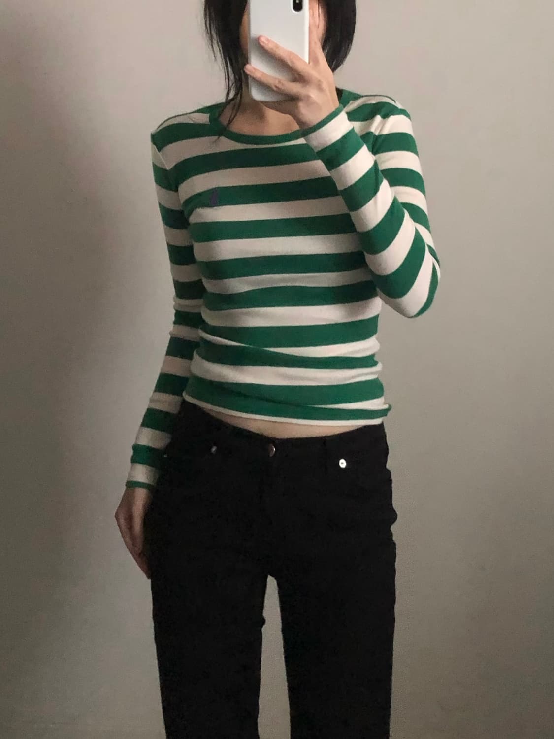 폴로 랄프로렌 배색 스트라이프 롱슬리브 티셔츠 상품이미지1