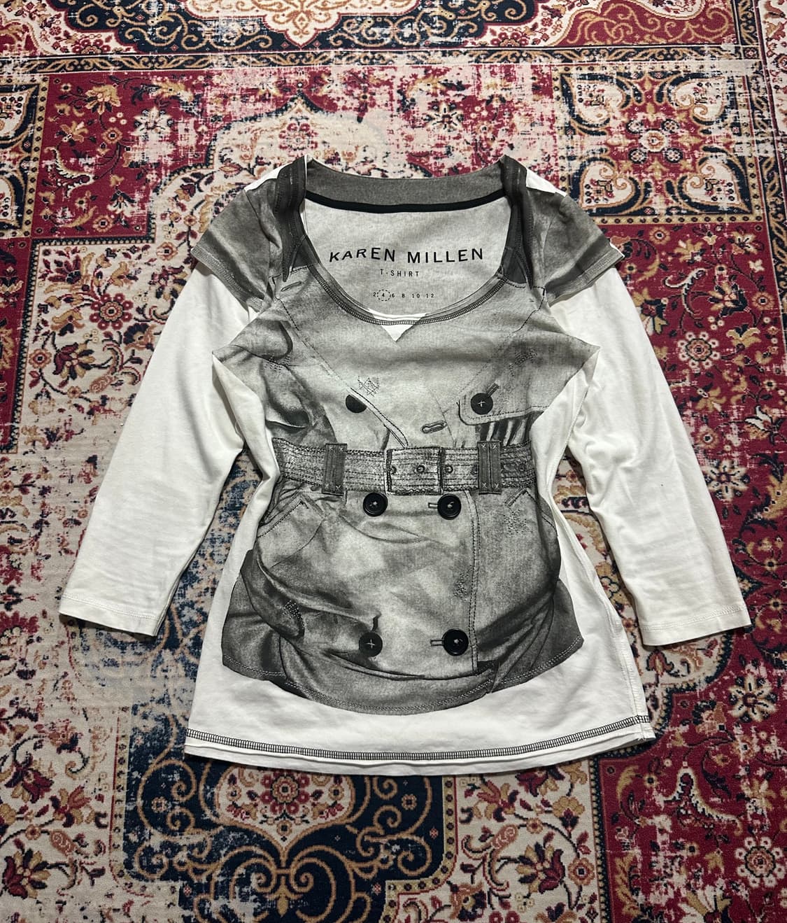 karen millen 레이어드 레이어드 7부 워싱 탑 상품이미지1