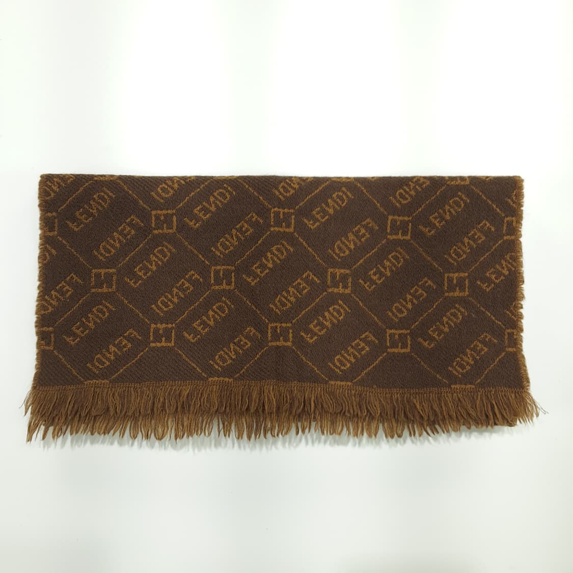 MX200 펜디 FF 모노그램 브라운 카멜 울 양면 목도리 머플러 상품이미지8