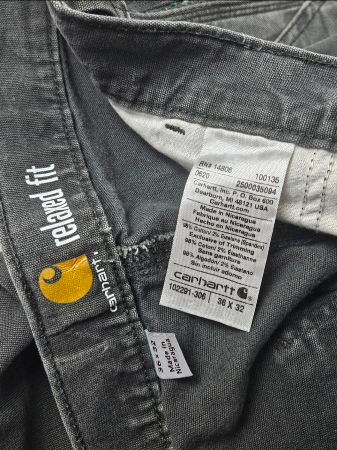 칼하트 리페어 캔버스 카펜터 팬츠 36 상품이미지7
