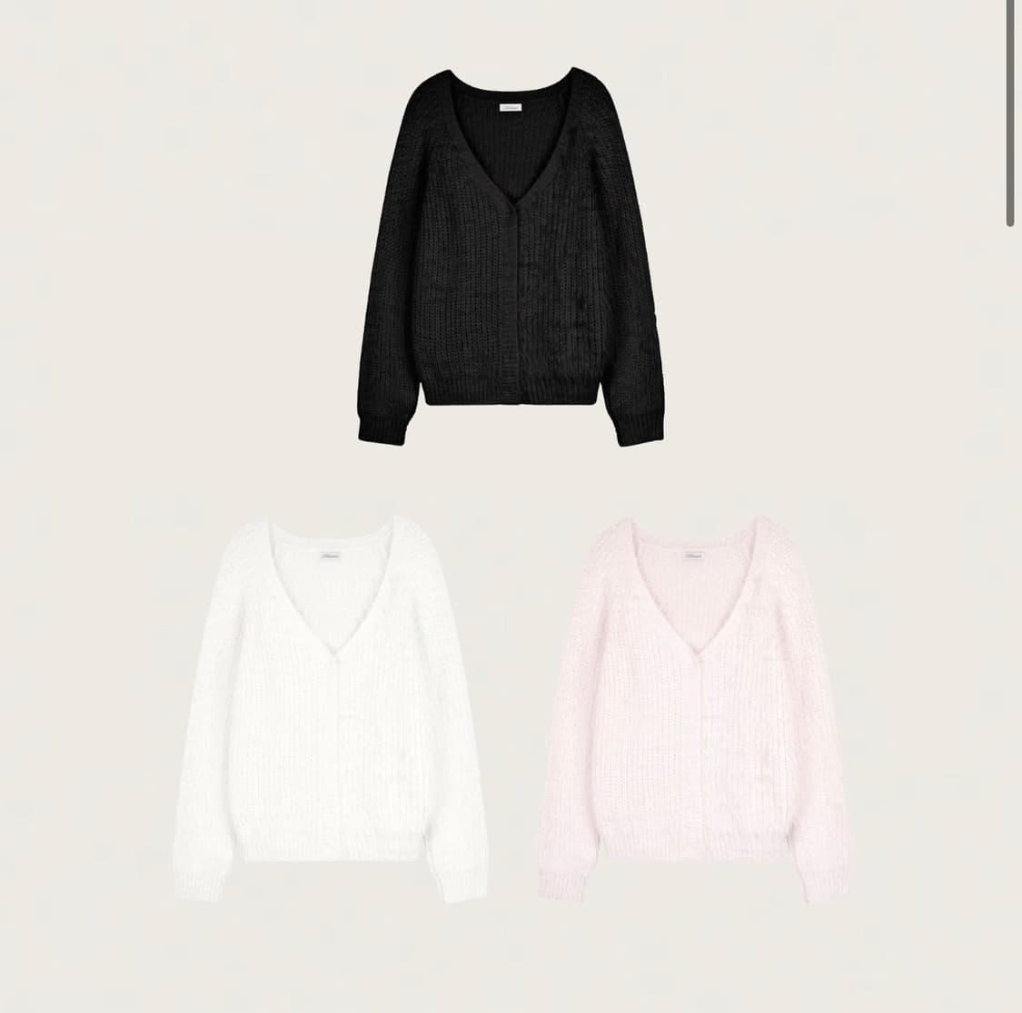 클리시어 슈가플럼퍼 헤어리 가디건 분철구해요 상품이미지1