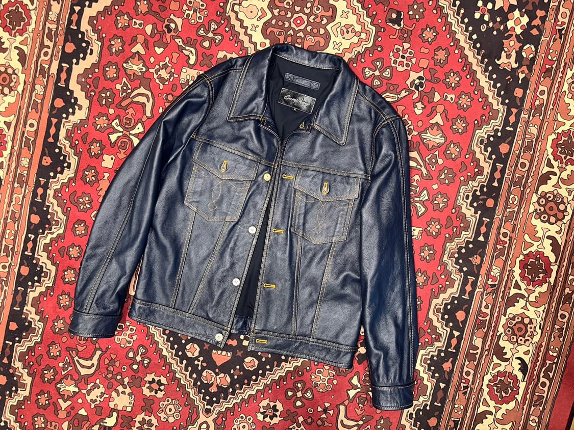 ( L ) 트러커자켓 트러커가죽 레더자켓 아메카지 워크웨어 빈티지가죽 상품이미지5