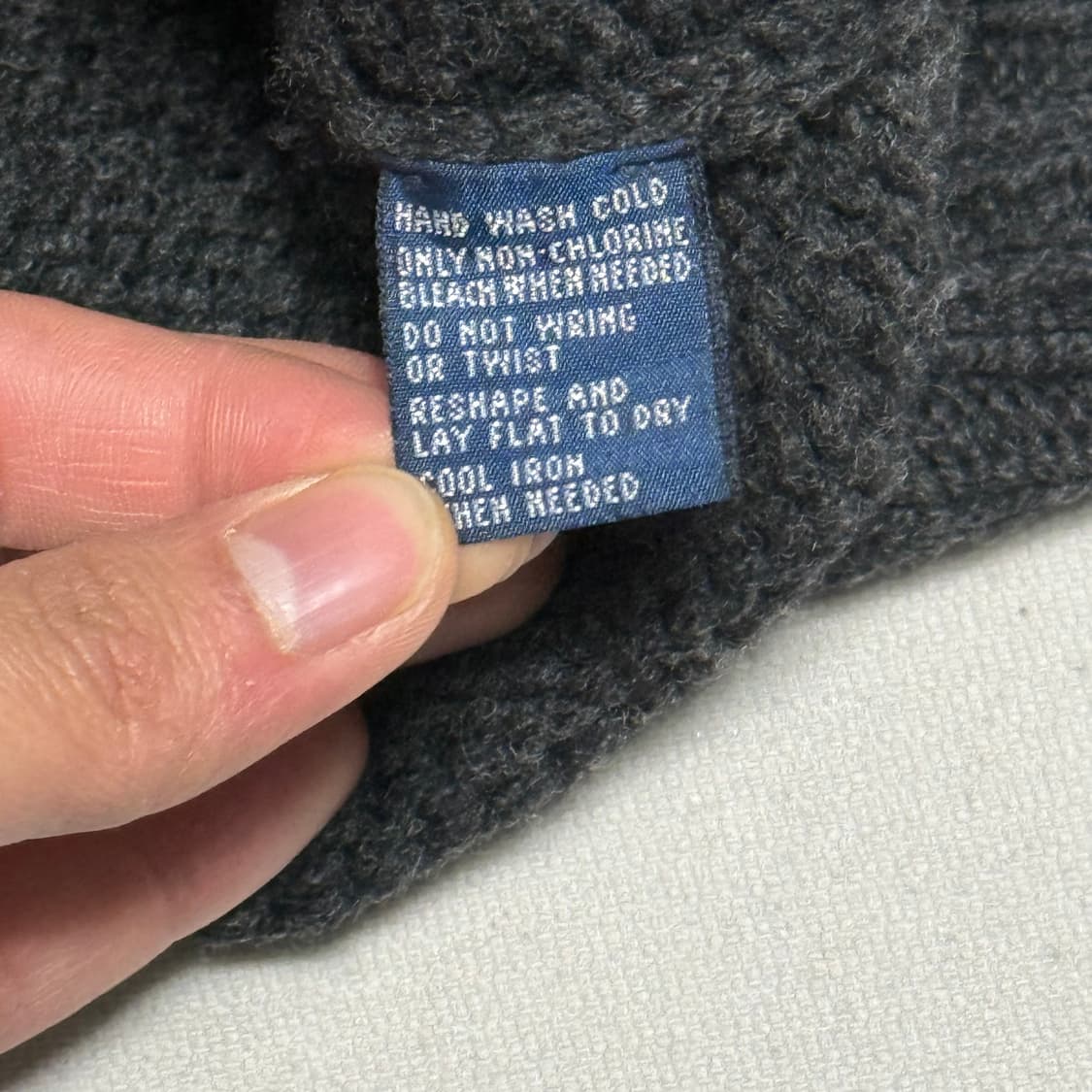 Polo Ralph Lauren 100% 램스울  차콜그레이 니트 집업 상품이미지4