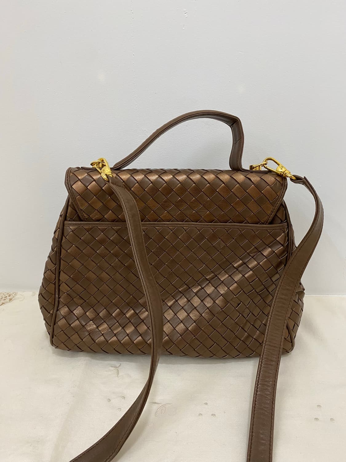 Elegance 브론즈 위빙레더 토트&크로스백 상품이미지4