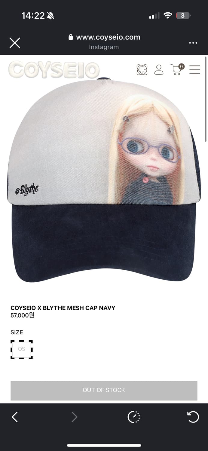 COYSEIO X BLYTHE MESH CAP NAVY 상품이미지1