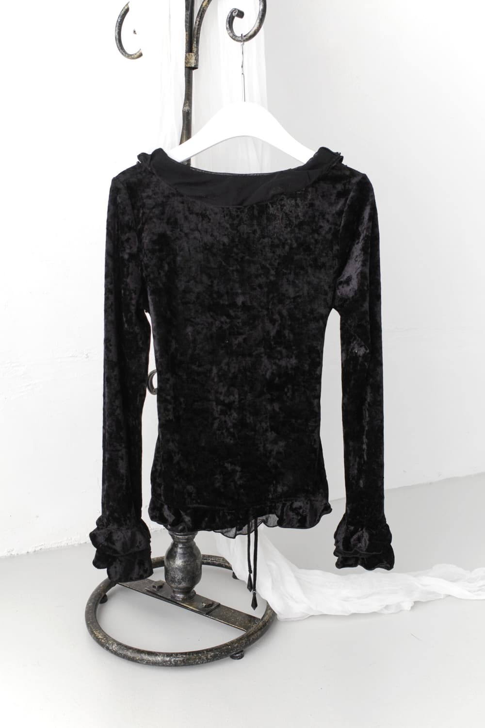 ozz on) beads velvet frill long sleeve 상품이미지4