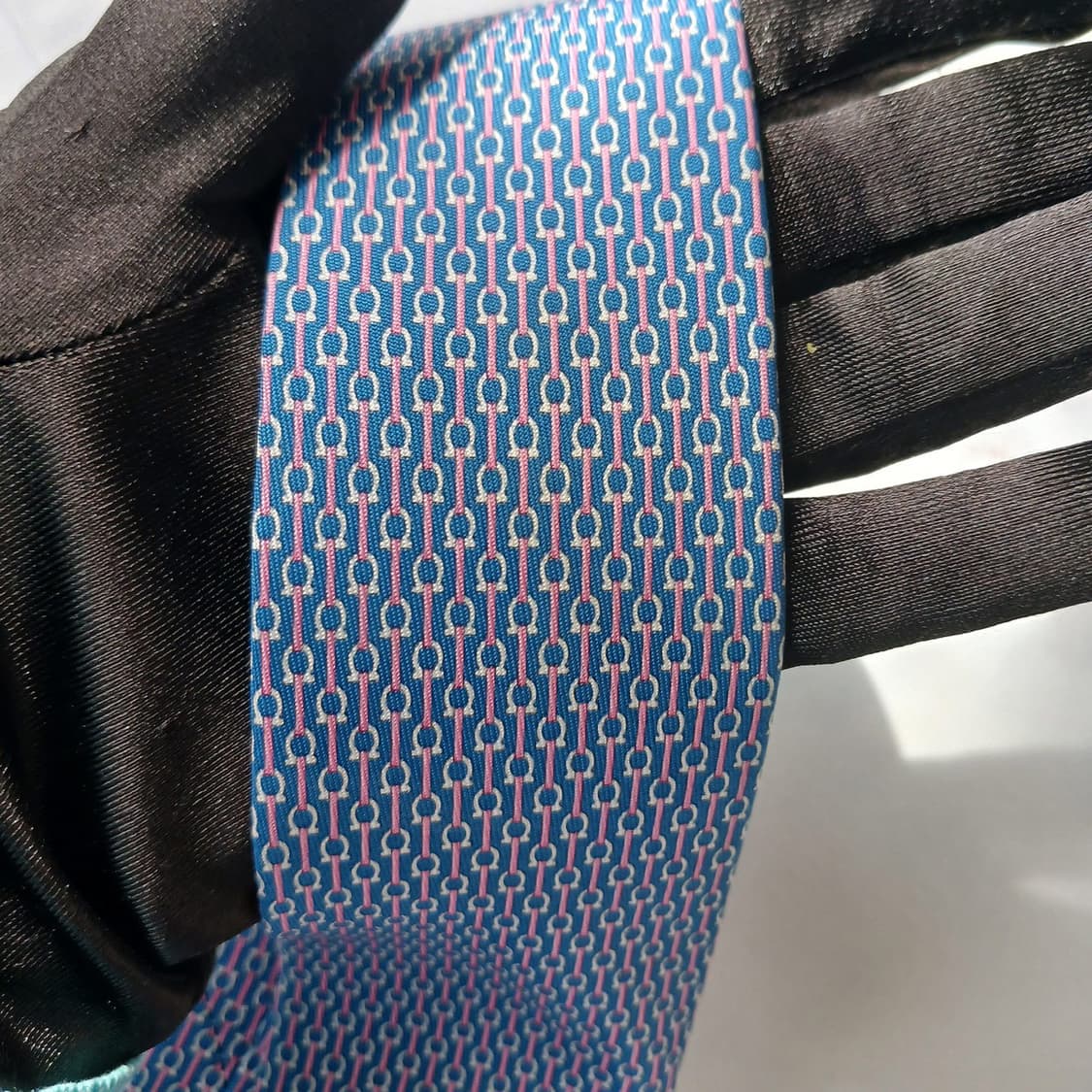 살바토레 페라가모 넥타이 블루 간치니 패턴 8.8cm A등급 G30 상품이미지10