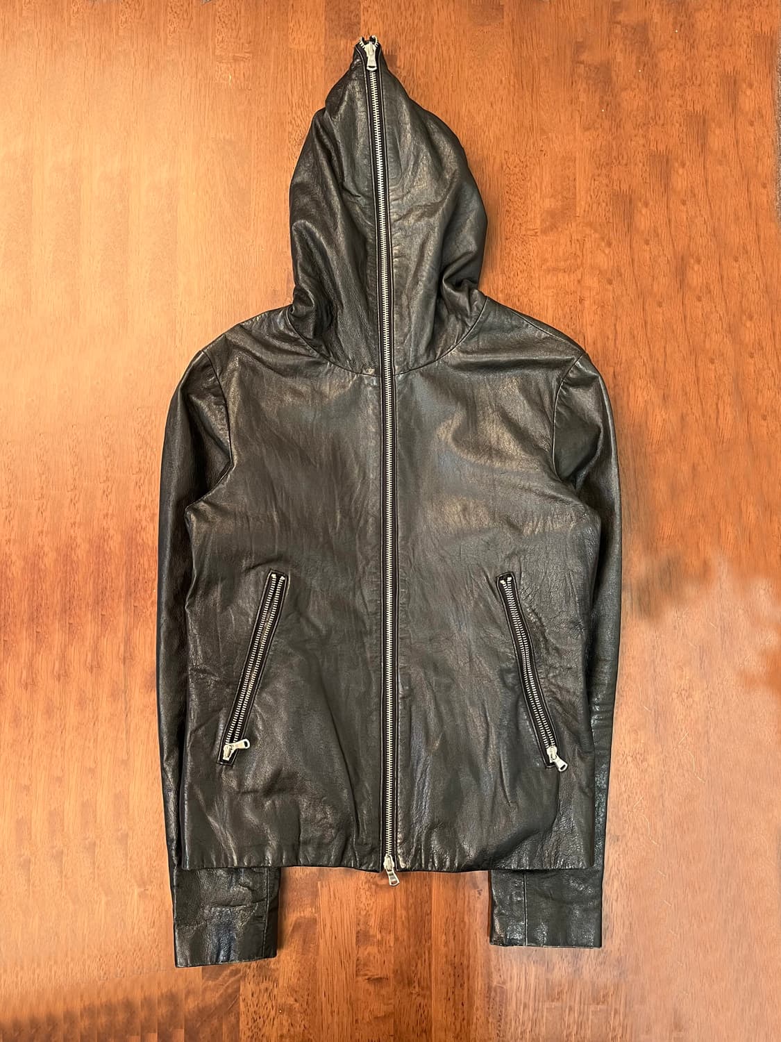 Harlem Rounge 풀집업 레더 후드 재킷 상품이미지1