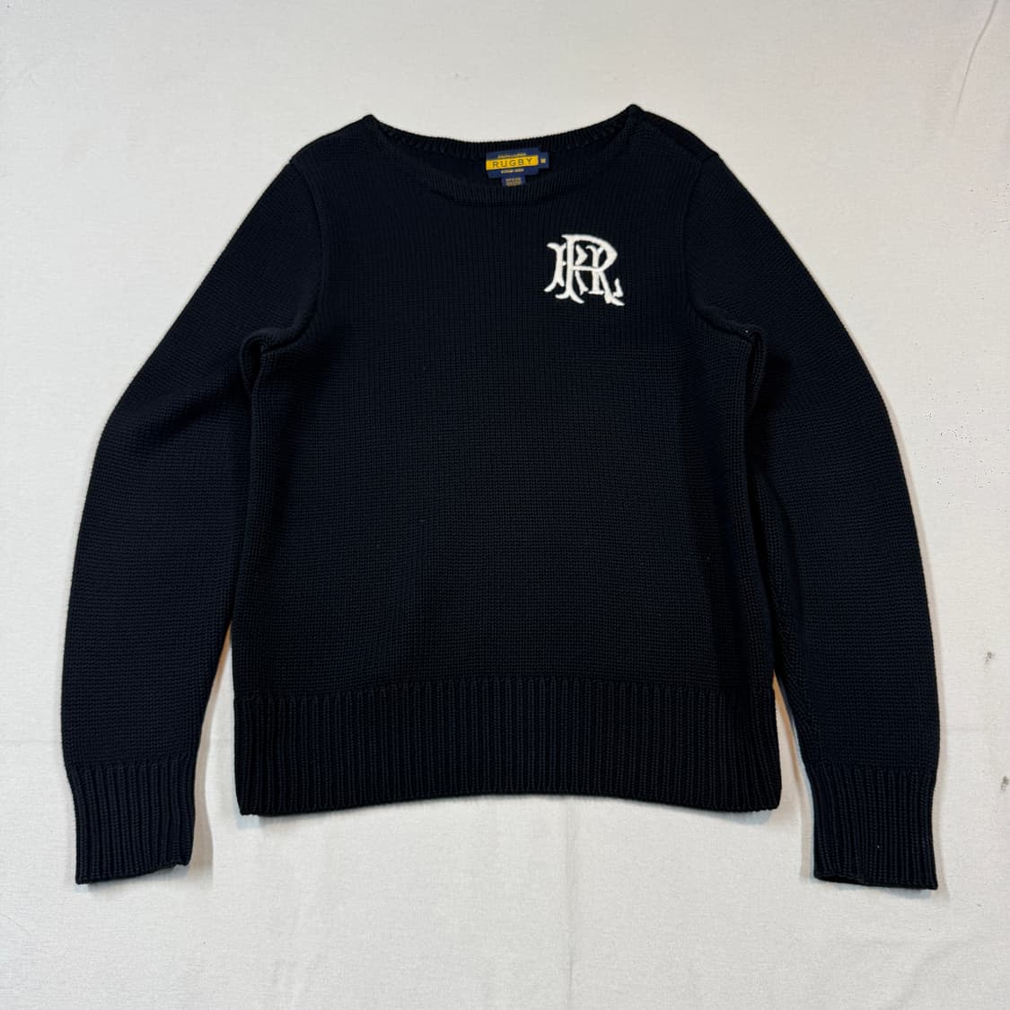 M) 랄프로렌 럭비 헤비코튼 니트 스웨터 블랙 상품이미지1