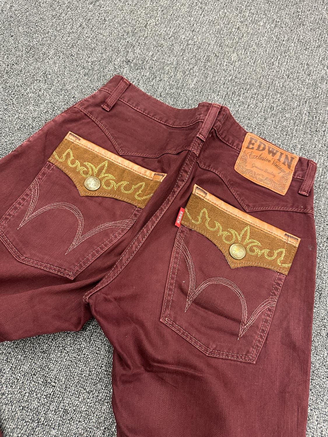32) 에드윈 웨스턴 데님팬츠 버건디 상품이미지3
