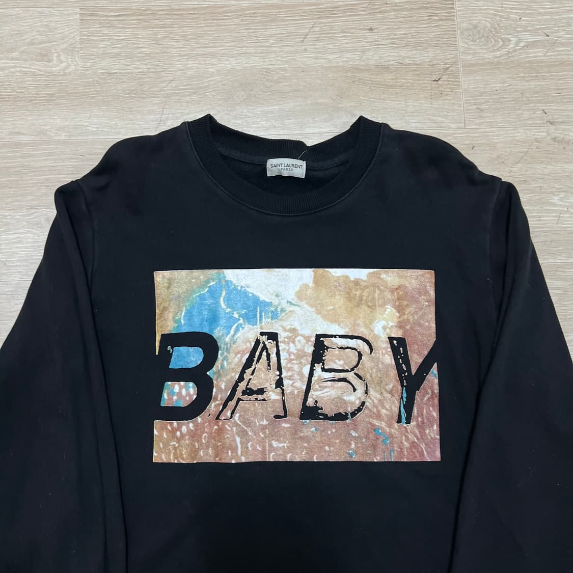 생로랑 여성 베이비 그래픽 프린팅 맨투맨 [블랙] M/95 상품이미지2