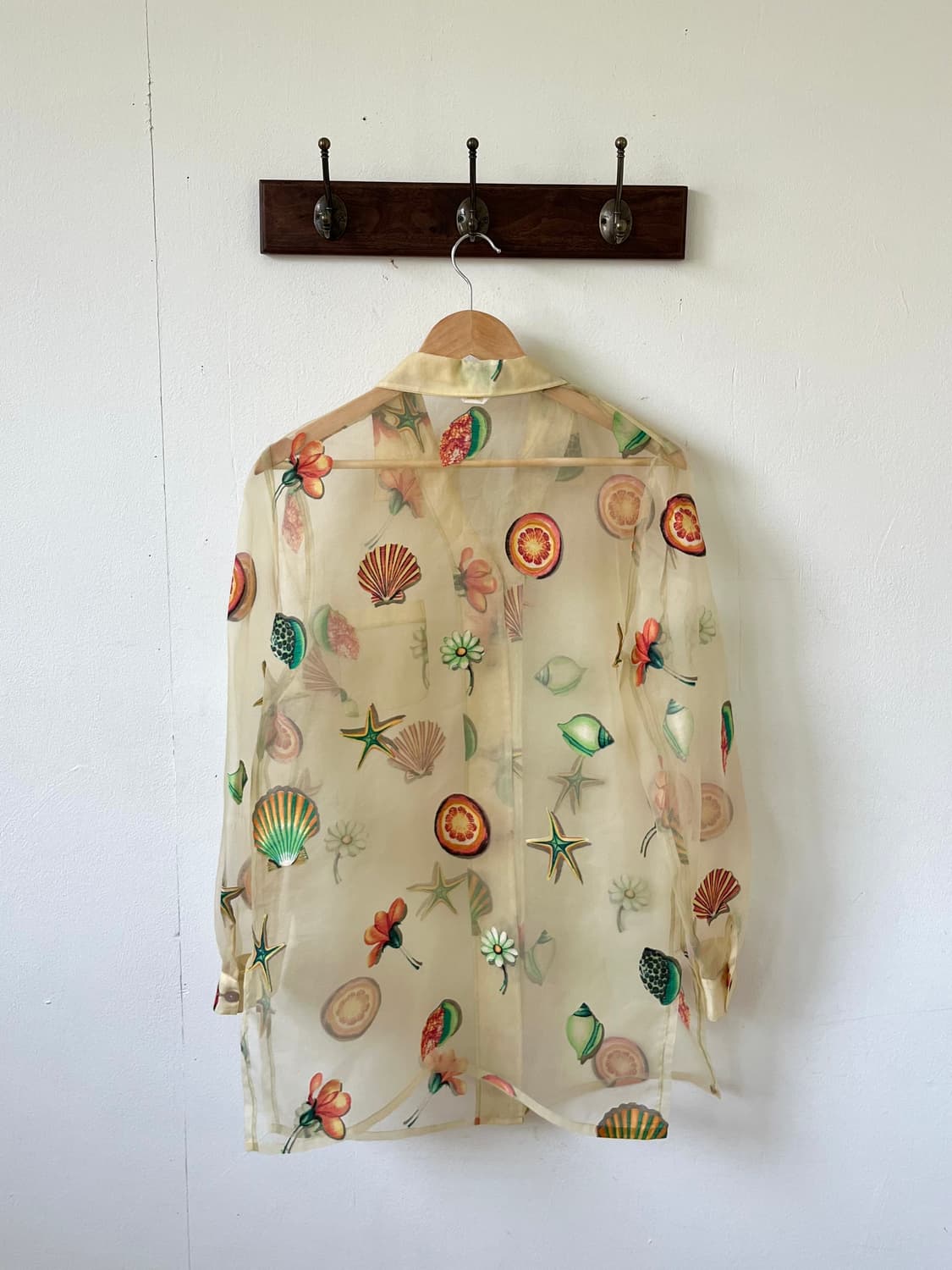 J.M. 아트 프린팅 시스루 셔츠 상품이미지3