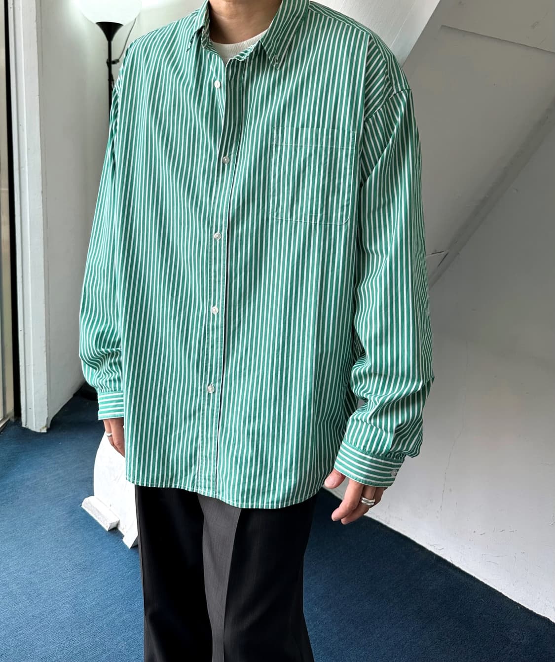 Light cotton big silhouette stripe shirt 상품이미지7