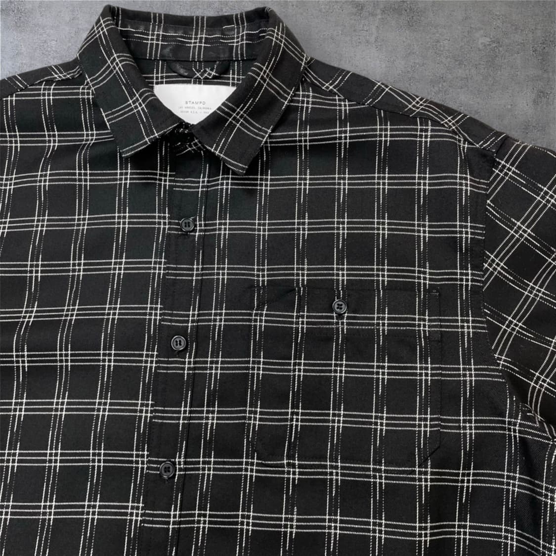 스탬피디 Stampd 블랙 체크 포켓 셔츠 S 상품이미지6
