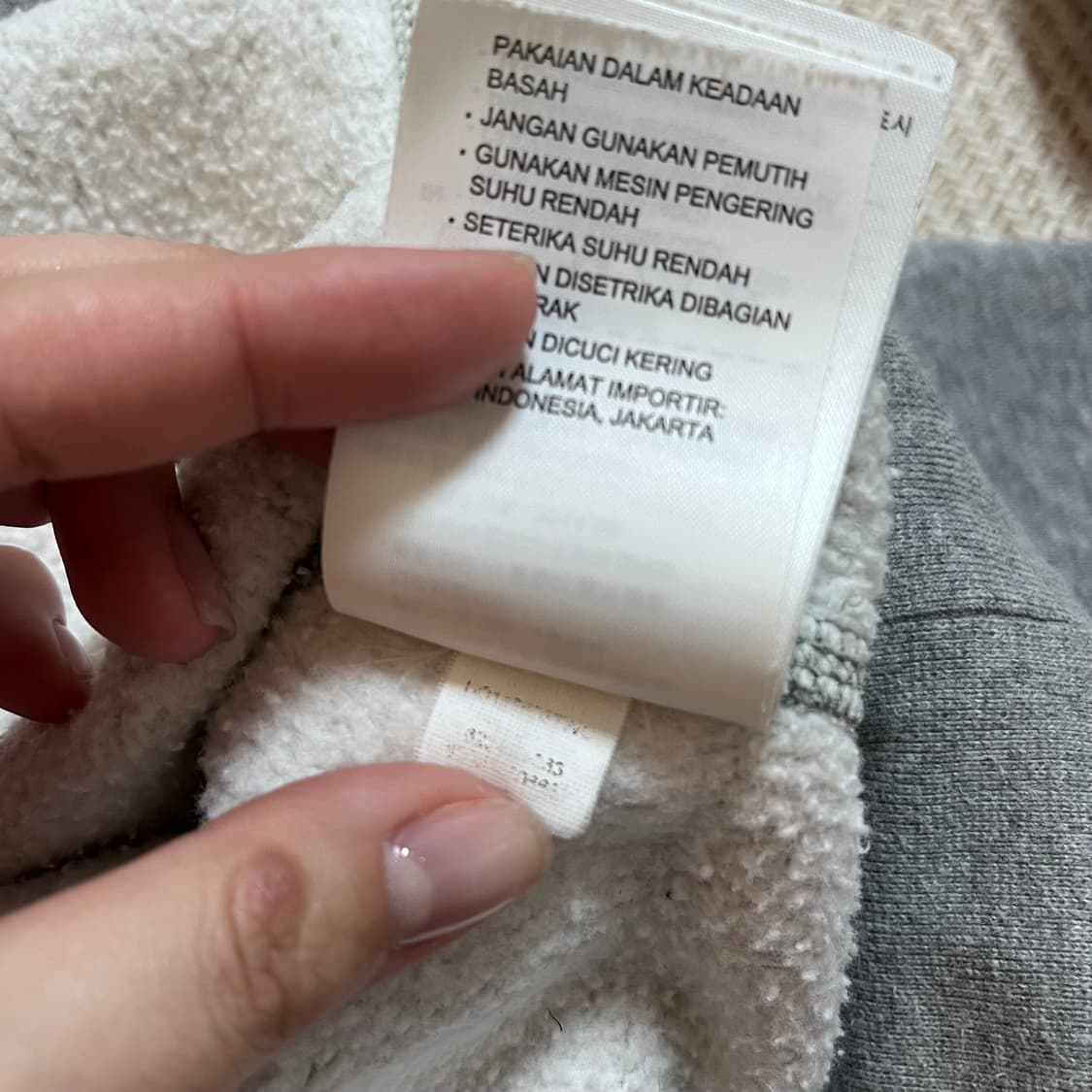 [정품] 나이키 그레이 화이트 스우시 기모 후드티 [ L ] 상품이미지6