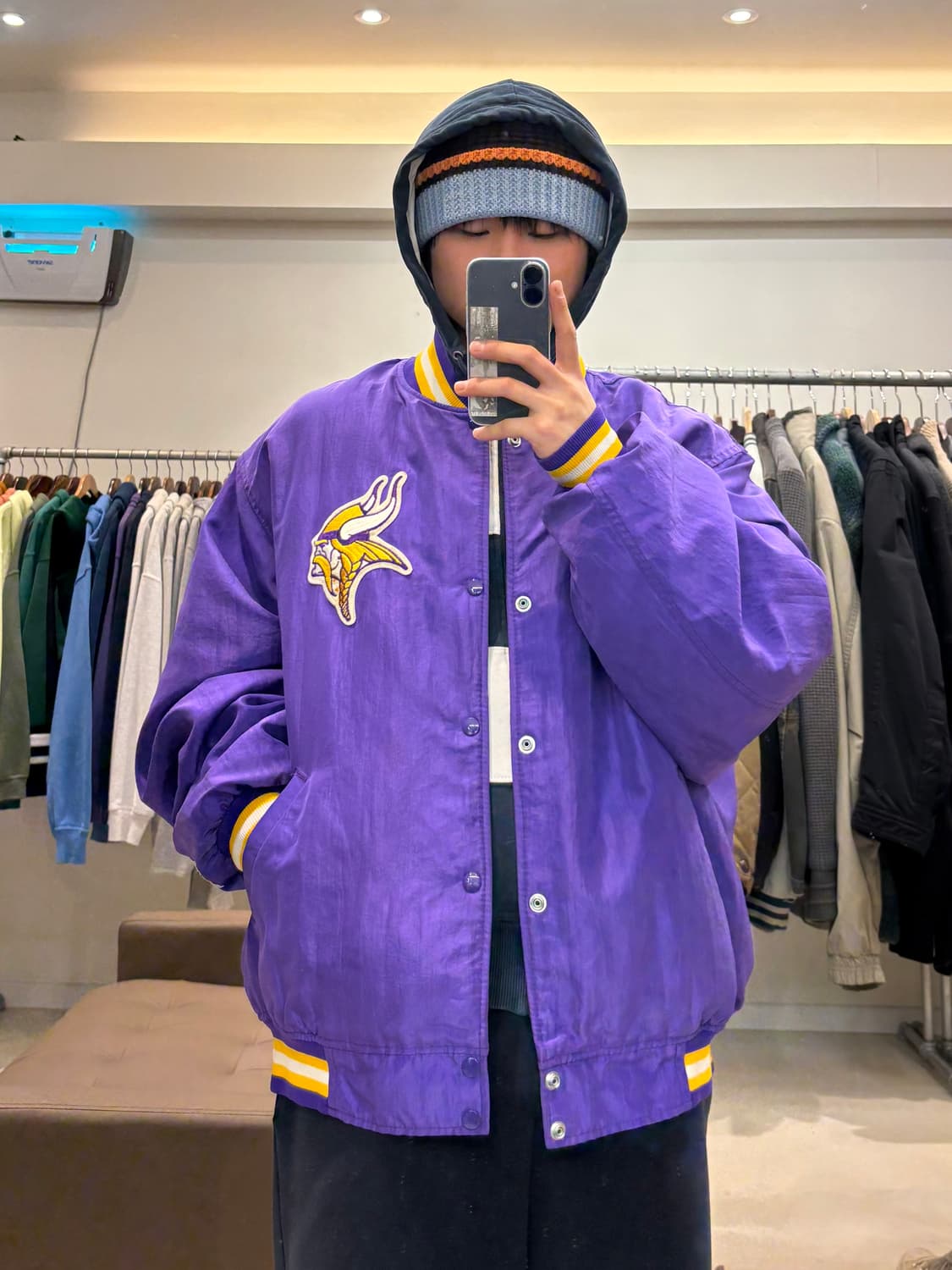 90s 미제생산 스타터 NFL 미네소타 바이킹스 사틴자켓 상품이미지6