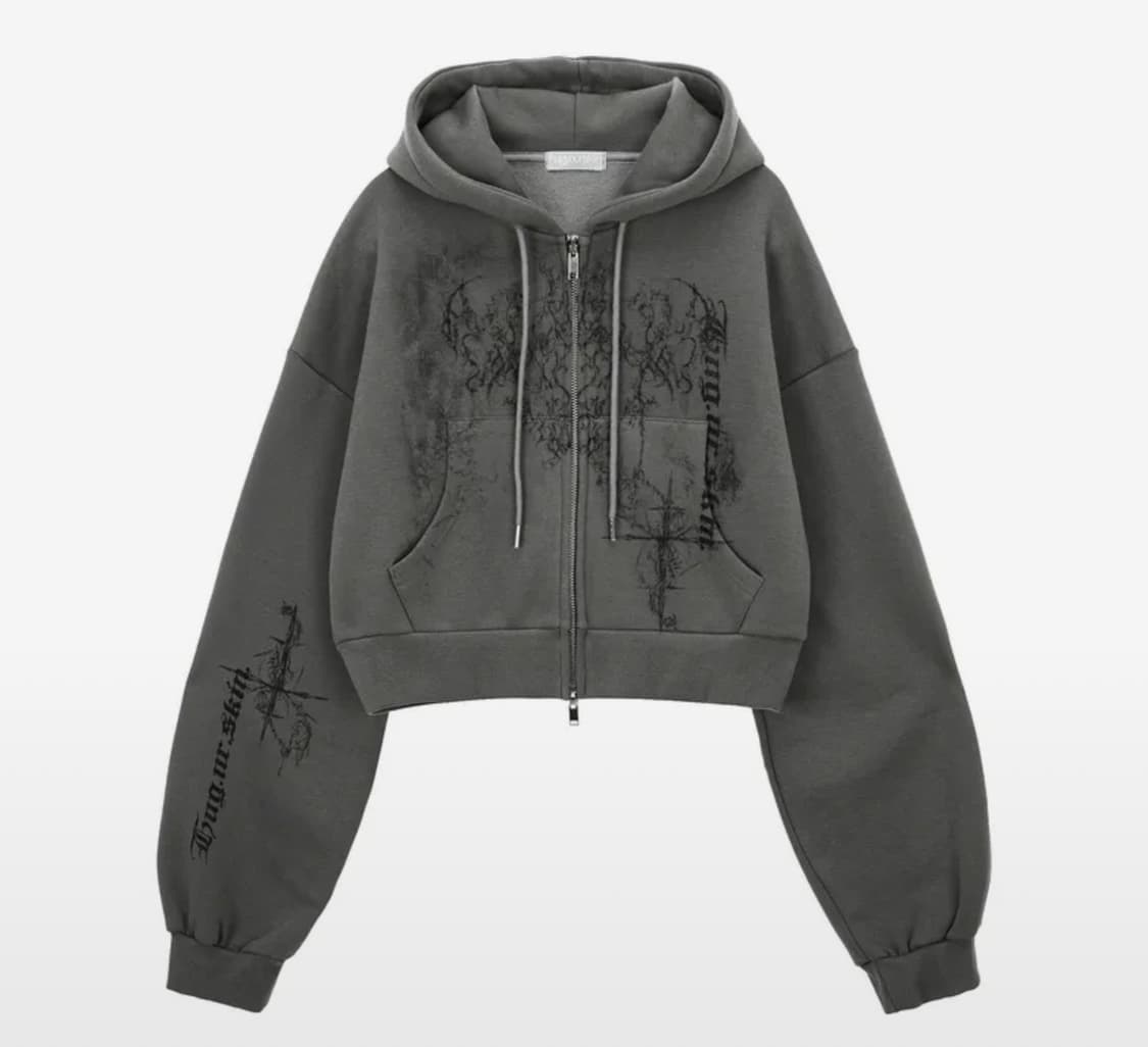 허그유어스킨 플러피 오버사이즈 후드집업 다크그레이 상품이미지1