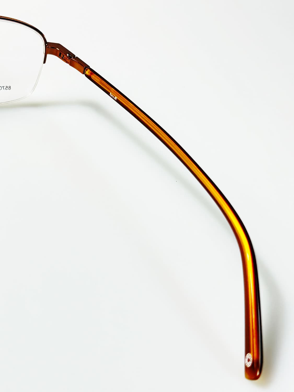 90s FUTIS 브라운 메탈 스퀘어 반무테 빈티지 안경 상품이미지5