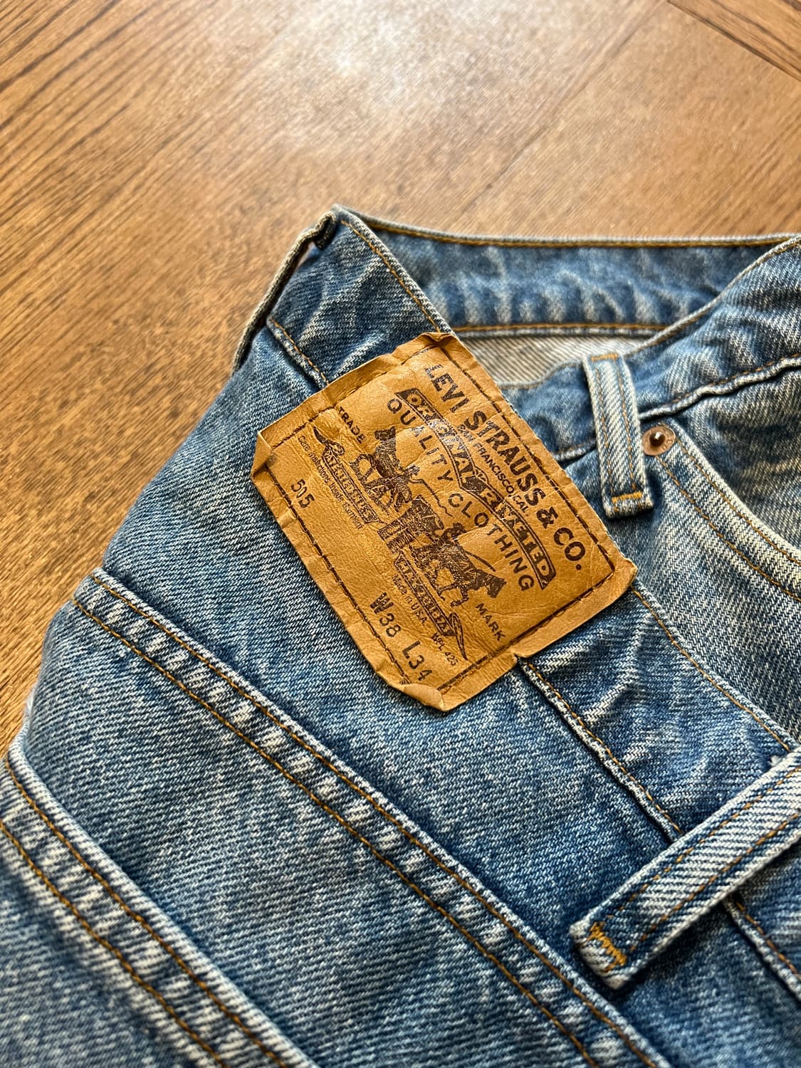 [38]90's 리바이스 USA Made 오랜지탭 505 워싱 데님 팬츠 상품이미지6