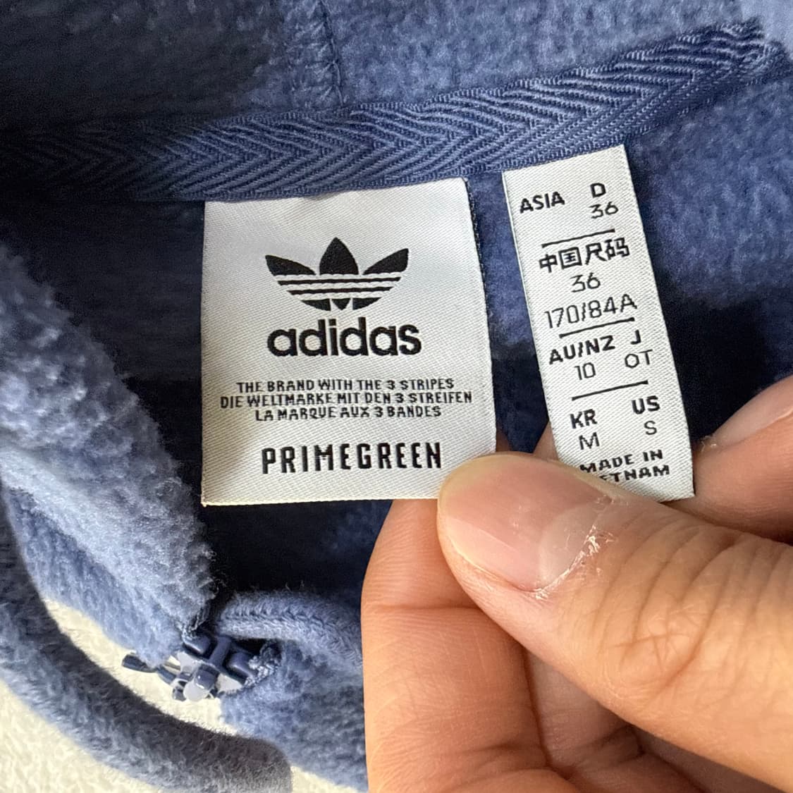 M 아디다스 플리스 크롭 후드 자켓0313T 상품이미지3