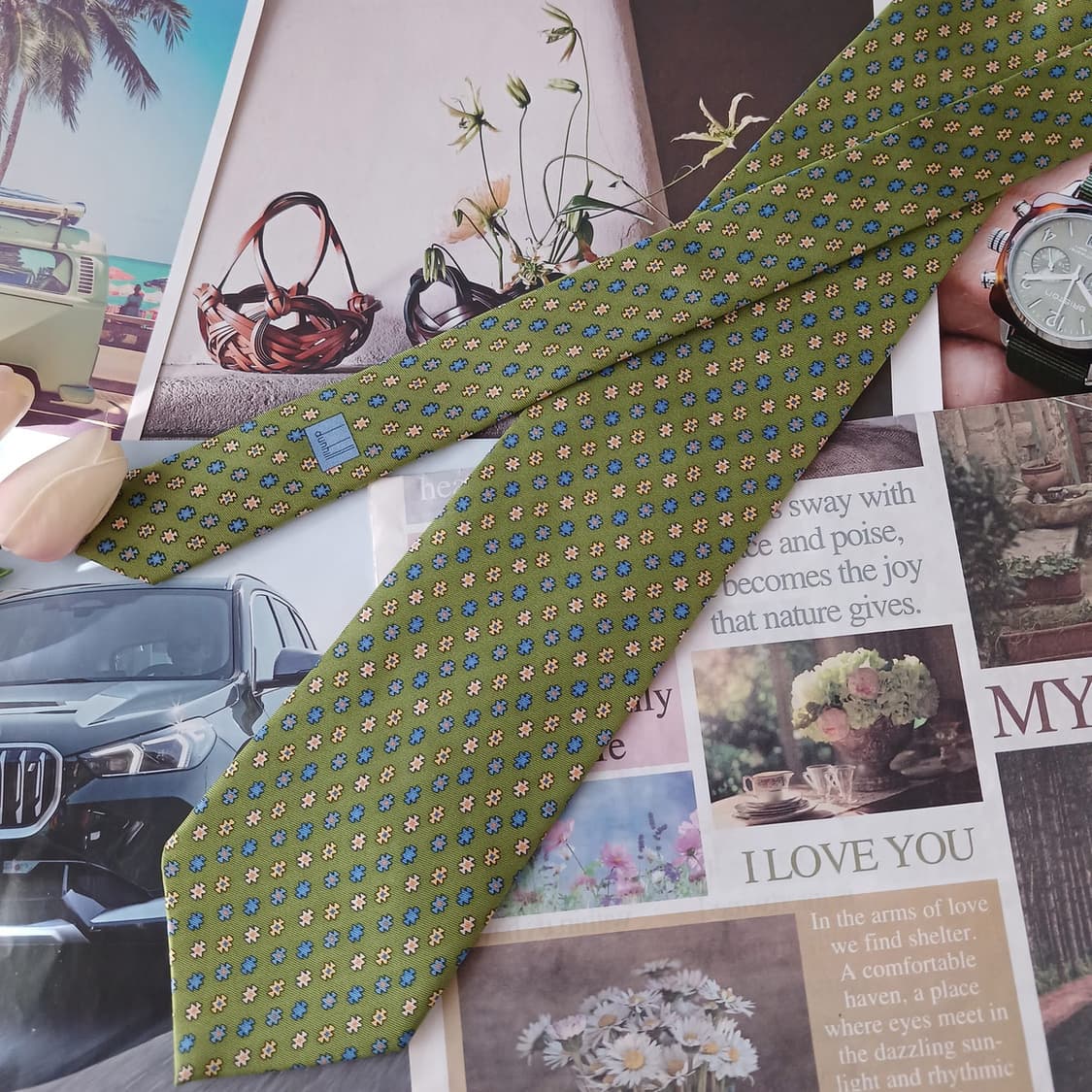 던힐 실크 그린 마이크로 패턴 넥타이 9.2cm A+등급 A19215
 상품이미지3