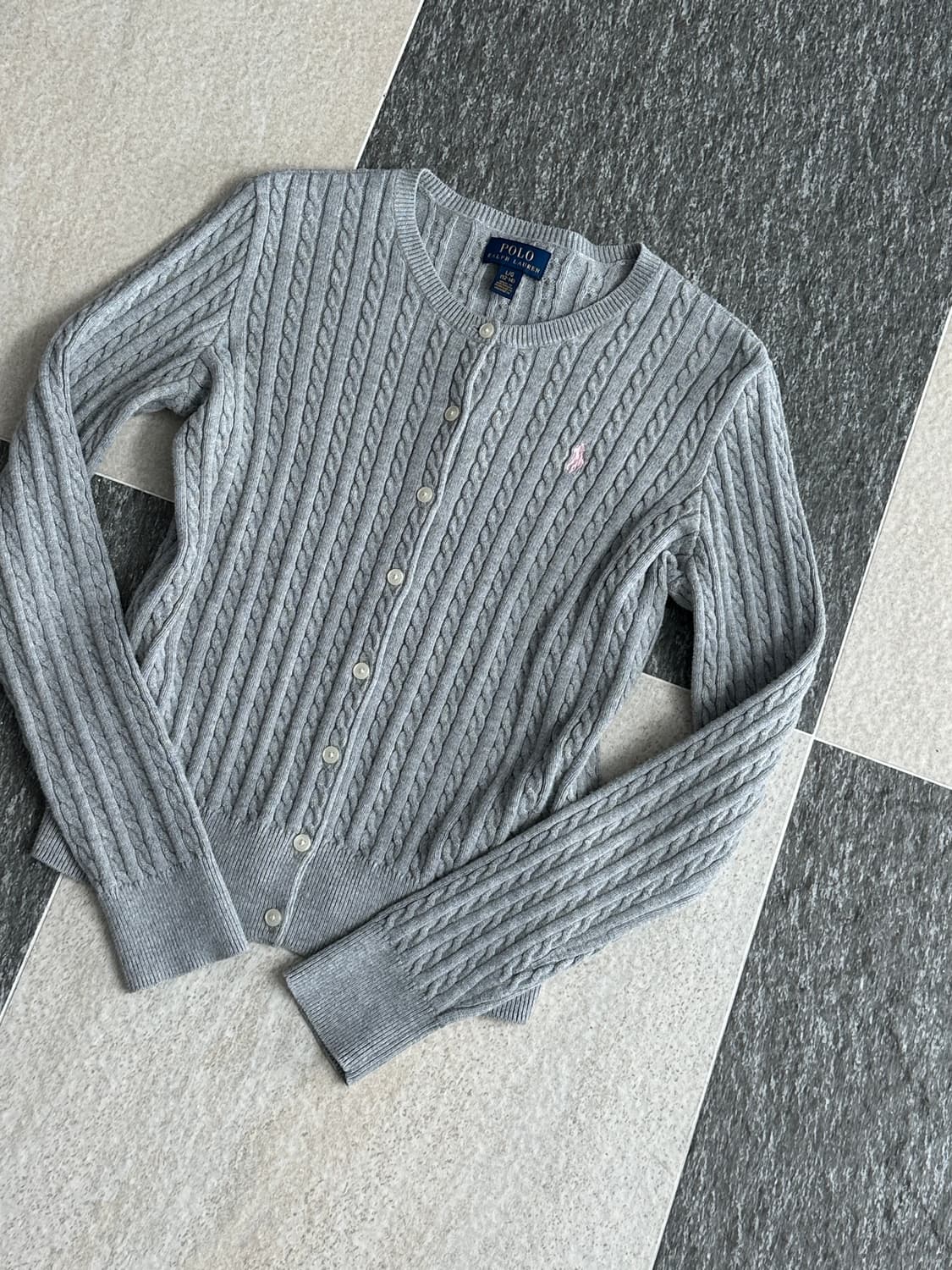 폴로 랄프로렌 그레이 케이블 니트 가디건 상품이미지3