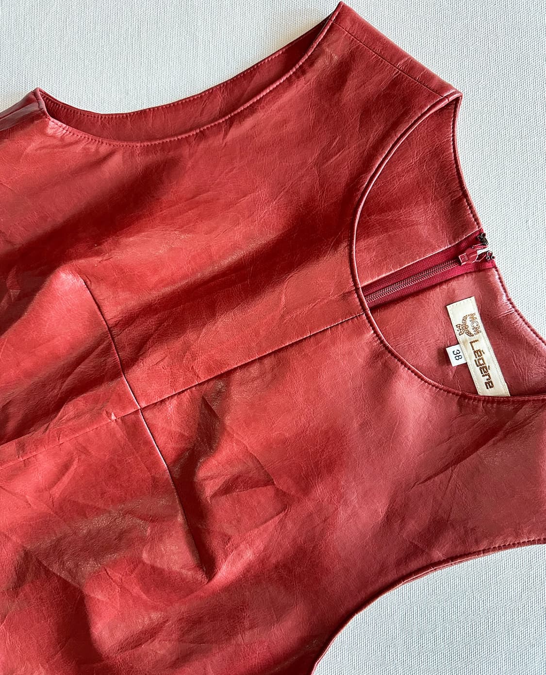 MCM leather sleeveless red dress 상품이미지9