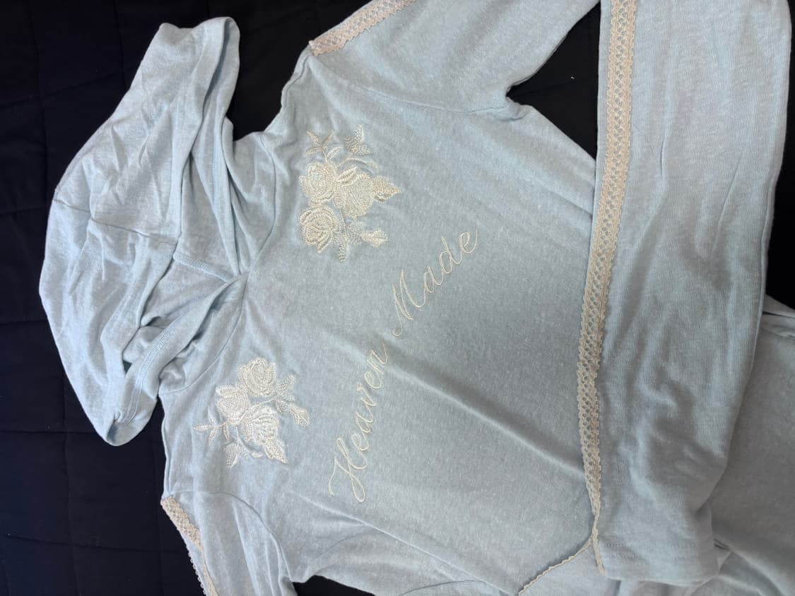 스컬프터 로즈 앙고라 후드티 베이비블루 L 상품이미지3