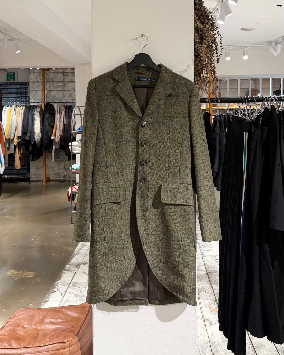 랄프로렌 그린 울 트위드 테일러드 코트 상품이미지1