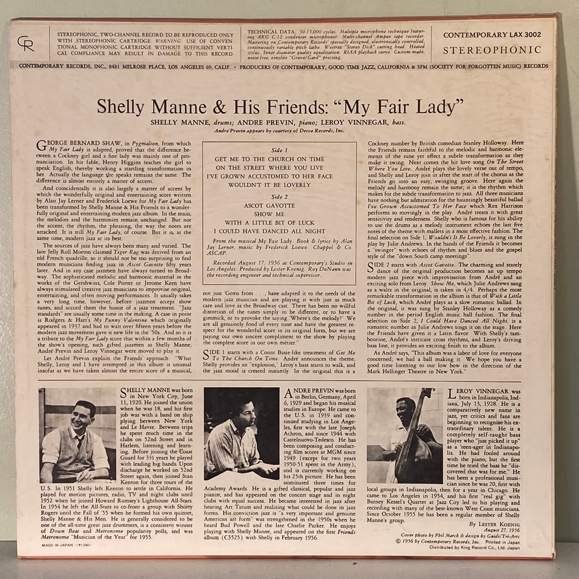 (수입중고LP-재즈) Shelly Manne & His Friends 상품이미지2