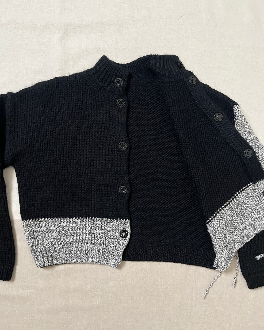 요지야마모토 컬러블록 니트자켓 yohji yamamoto 가디건 상품이미지6