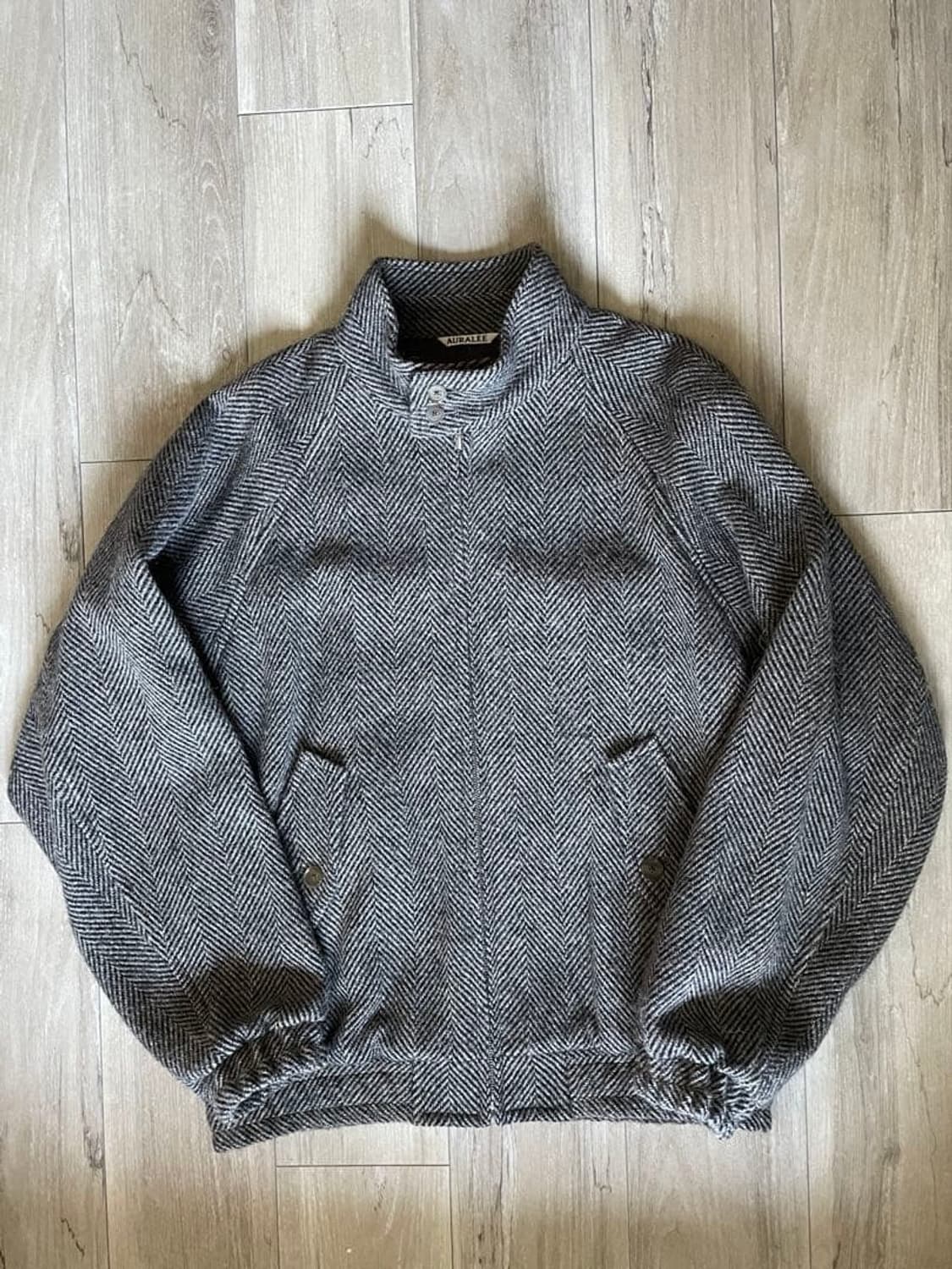 오라리 셔틀랜드 라마 울 트위드 블루종 상품이미지2