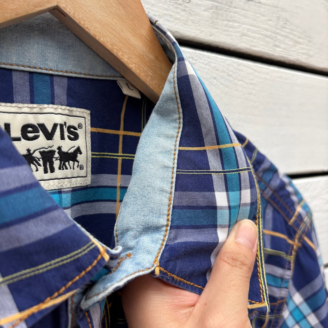 Levi’s 리바이스 체크 웨스턴 반팔 셔츠 상품이미지6