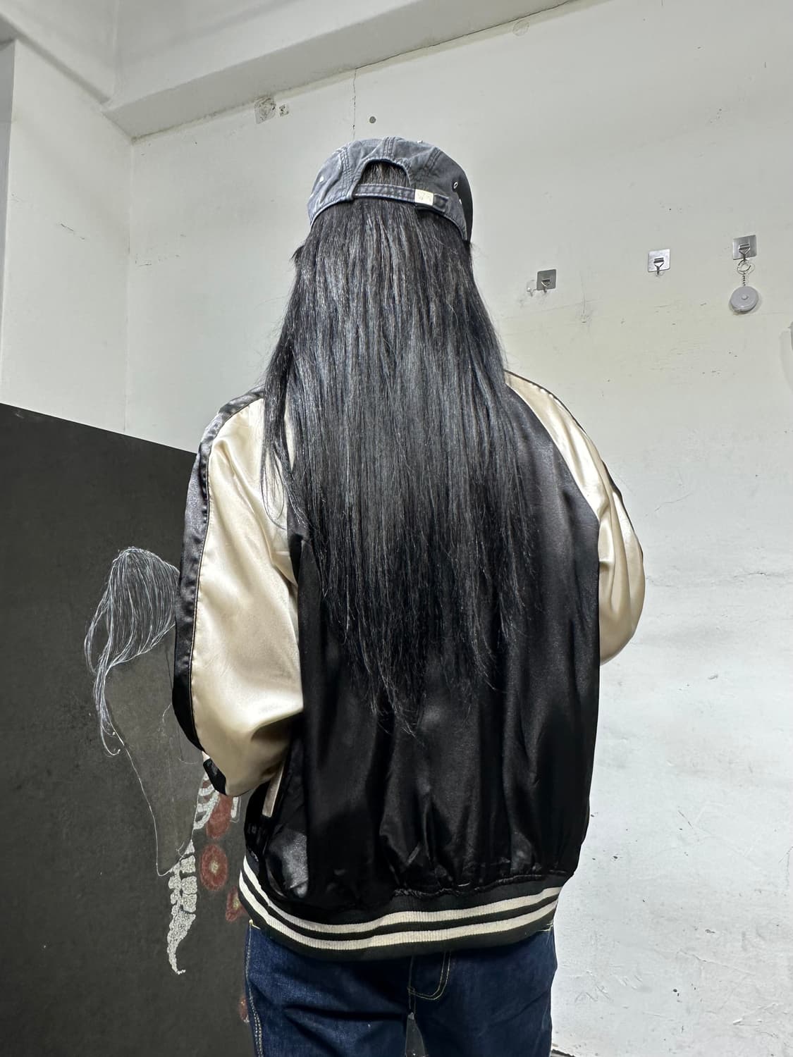 Jpn 일본빈티지 오리엔탈 블랙 꽃 스카잔 자켓 상품이미지7