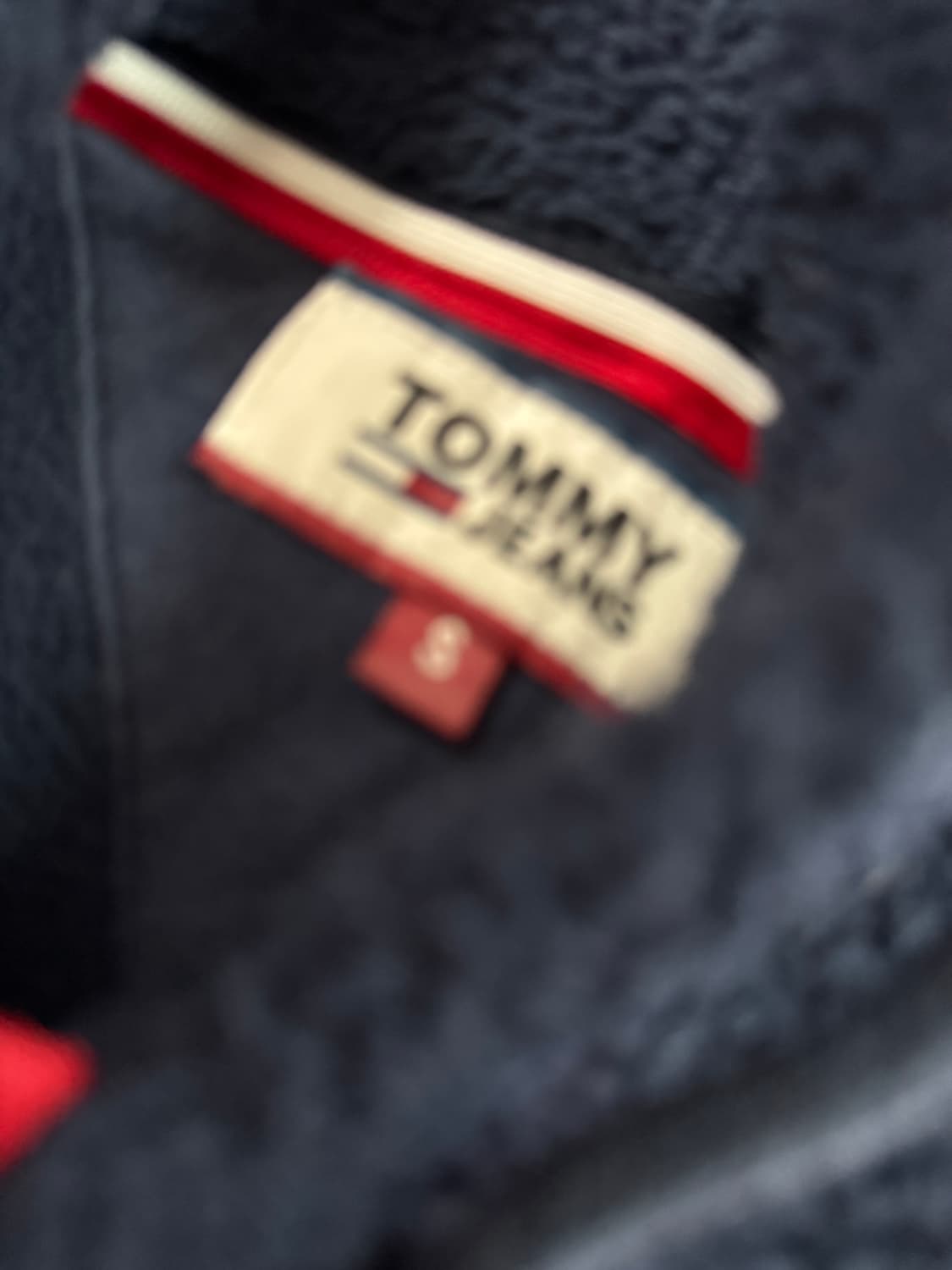 여성 타미 진스 뽀글이 오버핏 플리스 자켓 s 네이비 상품이미지3