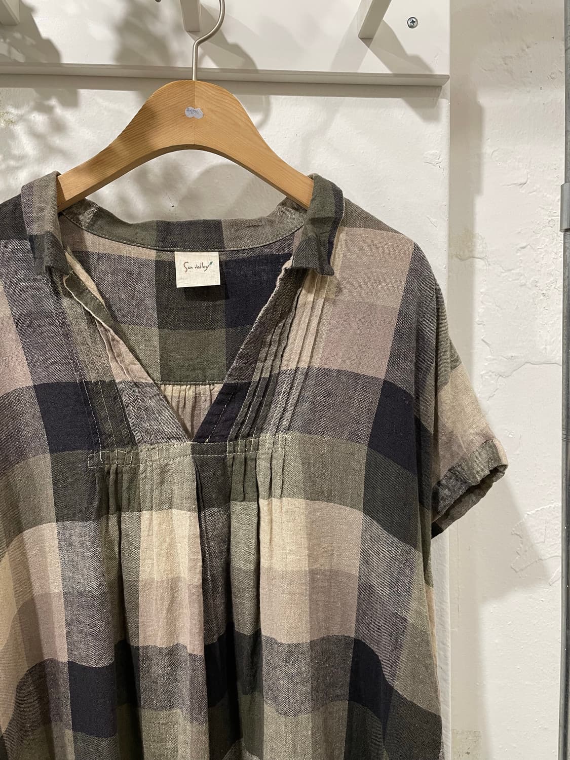 모리걸 브이넥 체크 원피스 상품이미지7